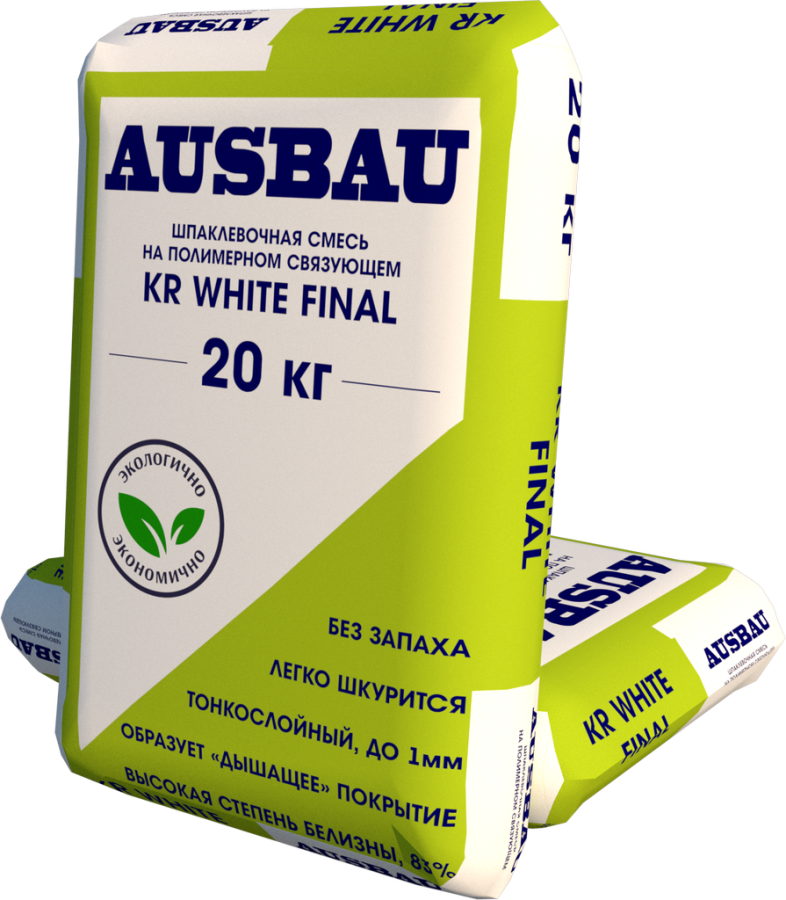 АУСБАУ Шпатлёвка финишная КР 20кг.белая полимерная AUSBAU
