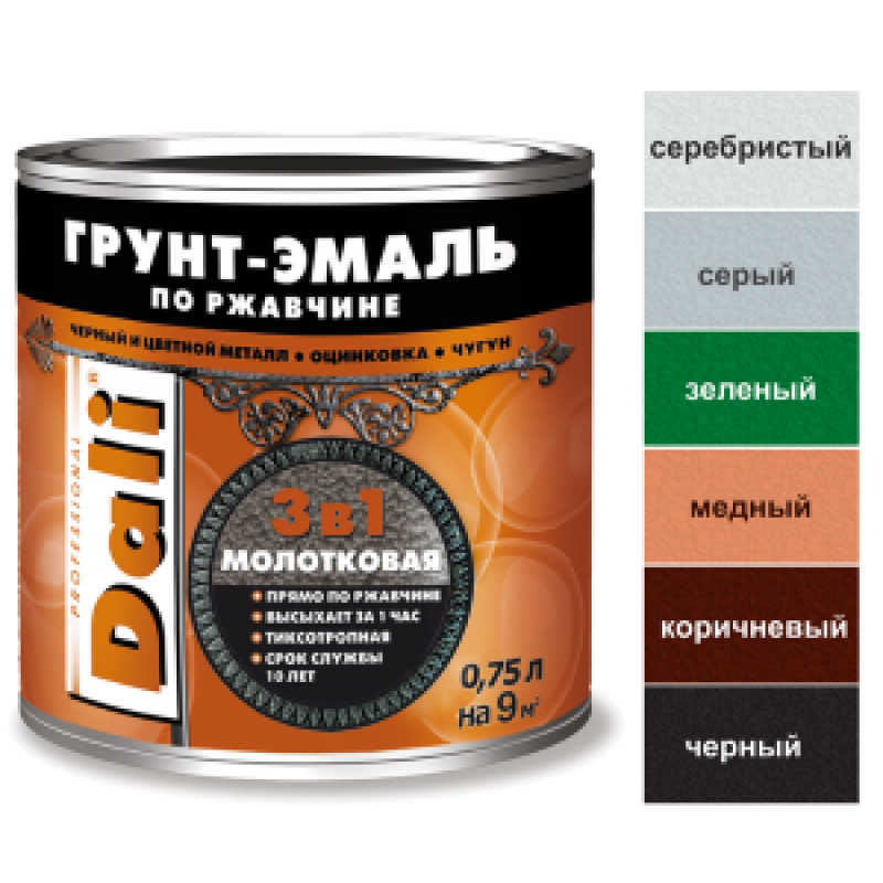 Дали грунт-эмаль МОЛОТКОВАЯ МЕДЬ  0,75л.