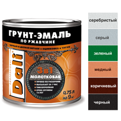 Дали грунт-эмаль МОЛОТКОВАЯ ЧЁРНАЯ  0,75л.