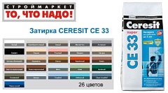 Затирка СЕ-33 МАНХЕТТЕН 2кг."CEREZIT"для межплиточных швов